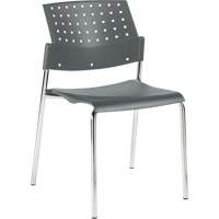 Armless Stacking Chairs, Plastic, 33" High, 300 lbs. Capacity, Grey Equipment World