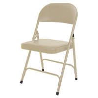 Vinyl Padded Folding Chair, Steel, Beige, 300 lbs. Weight Capacity OP963 | Equipment World