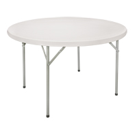 Table pliante, Ronde, 48" l x 48" la, Poly&eacute;thyl&egrave;ne, Blanc Equipment World
