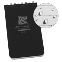 Pocket Top-Spiral Notebook, Soft Cover, Black, 100 Pages, 3" W x 5" L Equipment World