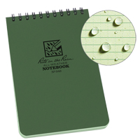 Pocket Top-Spiral Notebook, Soft Cover, Green, 100 Pages, 4" W x 6" L Equipment World