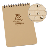 Pocket Top-Spiral Notebook, Soft Cover, Tan, 100 Pages, 4" W x 6" L Equipment World