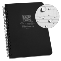 Side-Spiral Notebook, Soft Cover, Black, 64 Pages, 4-5/8" W x 7" L Equipment World