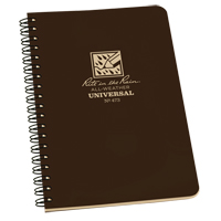 Side-Spiral Notebook, Soft Cover, Brown, 64 Pages, 4-5/8" W x 7" L OQ443 | Equipment World