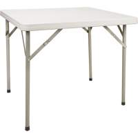 Table pliante, Carr&eacute;e, 34" l x 34" la, Poly&eacute;thyl&egrave;ne, Blanc Equipment World