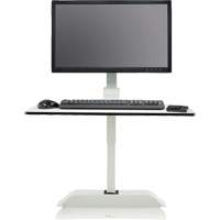 Soar™ Sit/Stand Electric Desk with Single Monitor Arm, Desktop Unit, 36" H x 27-3/4" W x 22" D, White OQ925 | Equipment World