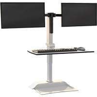Soar Sit/Stand Electric Desk with Dual Monitor Arm, Desktop Unit, 37-1/4" H x 27-3/4" W x 22" D, White Equipment World