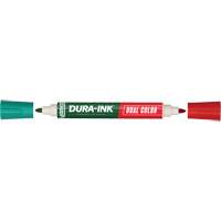 Markal&reg; Dura-Ink&reg; Dual Colour Permanent Ink Marker, Bullet, Green/Red Equipment World