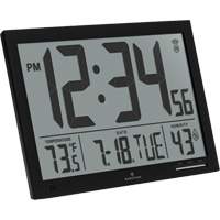 Slim Jumbo Self-Setting Wall Clock, Digital, Battery Operated, White OR503 | Equipment World
