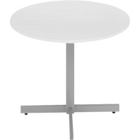 Newland Height-Adjustable Round Table, 36" L x 36" W x 29" H, 1" Top, Laminate/Polypropylene, White Equipment World