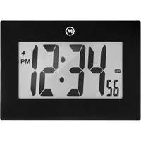 Large Frame Clock, Digital, Battery Operated, 9" W x 1" D x 6.5" H, Black Equipment World