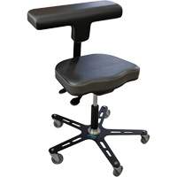 VEGA-T Ergonomic Industrial Chair, Mobile, Adjustable, Vinyl Seat, Black Equipment World
