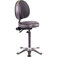 TA190 Ergonomic Industrial Stool, Stationary, Adjustable, Vinyl Seat, Black Equipment World