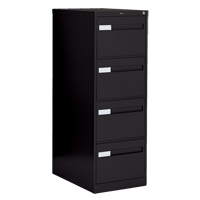 Vertical Filing Cabinet with Recessed Drawer Handles, 4 Drawers, 18.15" W x 26.56" D x 52" H, Black OTE624 | Equipment World