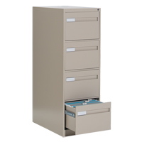 Vertical Filing Cabinet with Recessed Drawer Handles, 4 Drawers, 18.15" W x 26.56" D x 52" H, Beige OTE626 | Equipment World
