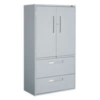 Multi-Stor Cabinet, Steel, 3 Shelves, 65-1/4" H x 36" W x 18" D, Grey OTE784 | Equipment World