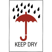 "Keep Dry" Special Handling Labels, 6" L x 4" W, Red on White Equipment World