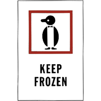 "Keep Frozen" Special Handling Labels, 6" L x 4" W, Red on White Equipment World