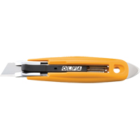 Self-Retracting Safety Knife with Tape Slitter, 17.5 mm, Carbon Steel, Plastic Handle Equipment World