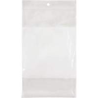 White Block Poly Bags, Reclosable, 8" x 5", 2 mils PF933 | Equipment World