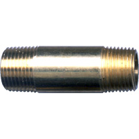 Long Pipe Nipple, Brass, 1/4", NPT x NPT Equipment World