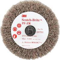 Scotch-Brite Roloc Cut and Polish Flap Brush, PF-ZR, Aluminum Oxide, Medium Grit, 2-1/2" x 1-1/4" Equipment World