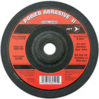 Meule POWER ABRASIVE A24R, 7" x 1/4", Arbre 7/8", Type T27 Equipment World