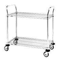 Standard-Duty Utility Cart With Wire Shelves, Chrome Plated, 24" x 39" x 36", 375 lbs. Capacity Equipment World