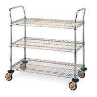 Standard-Duty Utility Cart With Wire Shelves, Chrome Plated, 24" x 39" x 36", 375 lbs. Capacity Equipment World