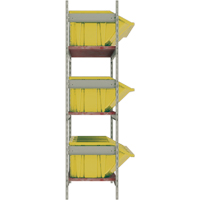 Wide Span Shelving with Jumbo Plastic Bins, Steel, Boltless, 800 lbs. Capacity, 66" W x 60" H x 18" D Equipment World