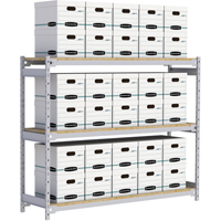 Wide Span Record Storage Shelving, Steel, 3 Shelves, 72" W x 18" D x 60" H Equipment World
