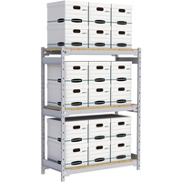 Wide Span Record Storage Shelving, Steel, 3 Shelves, 42" W x 18" D x 60" H Equipment World