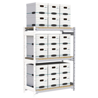Wide Span Record Storage Shelving, Steel, 3 Shelves, 42" W x 18" D x 60" H, Add-On Kit Equipment World