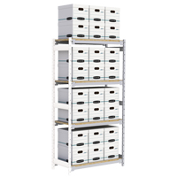 Wide Span Record Storage Shelving, Steel, 4 Shelves, 42" W x 18" D x 84" H, Add-On Kit Equipment World