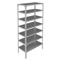 Shelving Unit, Galvanized Steel, Slotted Angle, 400 lbs. Capacity, 36" W x 84" H x 12" D Equipment World
