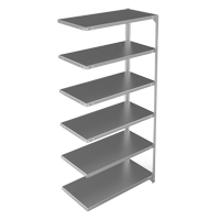 Shelving Unit, Galvanized Steel, Slotted Angle, 400 lbs. Capacity, 36" W x 72" H x 18" D Equipment World
