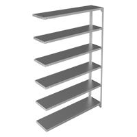 Shelving Unit, Galvanized Steel, Slotted Angle, 300 lbs. Capacity, 48" W x 72" H x 12" D Equipment World
