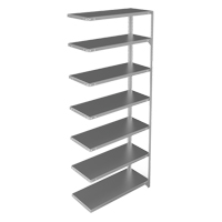 Shelving Unit, Galvanized Steel, Slotted Angle, 400 lbs. Capacity, 36" W x 84" H x 15" D Equipment World