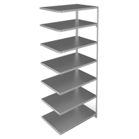 Shelving Unit, Galvanized Steel, Slotted Angle, 400 lbs. Capacity, 36" W x 84" H x 24" D Equipment World