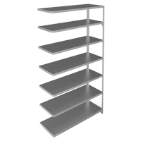 Shelving Unit, Galvanized Steel, Slotted Angle, 275 lbs. Capacity, 48" W x 84" H x 18" D Equipment World