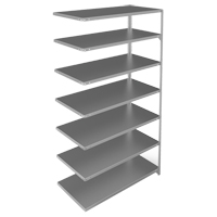 Shelving Unit, Galvanized Steel, Slotted Angle, 275 lbs. Capacity, 48" W x 84" H x 24" D Equipment World