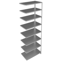 Shelving Unit, Galvanized Steel, Slotted Angle, 400 lbs. Capacity, 36" W x 96" H x 18" D Equipment World