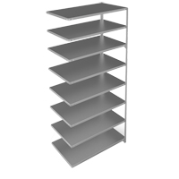 Shelving Unit, Galvanized Steel, Slotted Angle, 275 lbs. Capacity, 48" W x 96" H x 24" D Equipment World
