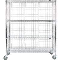 Enclosed Wire Shelf Cart, Chrome Plated, 60" x 69" x 24", 800 lbs. Capacity RN564 | Equipment World