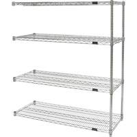 &eacute;tag&egrave;res robustes en treillis chromat&eacute;, Ensemble Ajout, Tiers 4, 30" la x 54" h x 14" p Equipment World