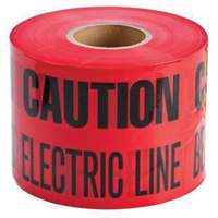 "Buried Electric Line" Identoline&reg; Underground Warning Tape, 6" W x 1000' L, Black on Red Equipment World