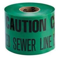 "Buried Sewer Line" Identoline&reg; Underground Warning Tape, 6" W x 1000' L, Black on Green Equipment World