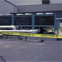 Barricade Tape, English, 3" W x 1000' L, 2 mils, Black on Yellow Equipment World