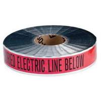 "Electric Line" Identoline&reg; Underground Warning Tape, 2" W x 1000' L, Black on Red Equipment World