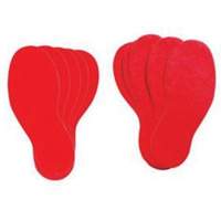 Floor Marking Labels, Footprint, 12" L x 3.75" W, Red, Vinyl Equipment World